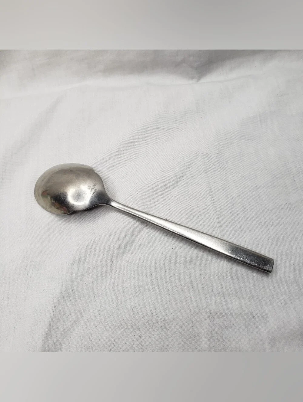 Vintage Towle Scalloped Sugar Spoon Triangular Handle 6 Inches Stainless Steel